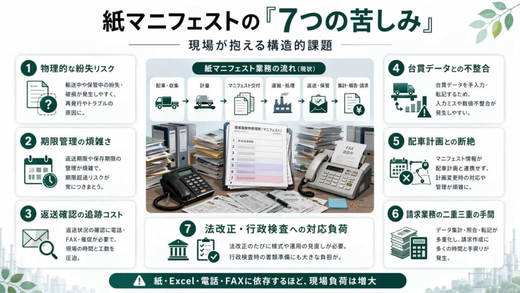 紙マニフェストの「7つの苦しみ」